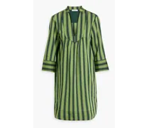 Cleo striped Lyocell-blend mini dress - Green