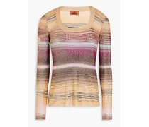 Metallic striped knitted top - Metallic