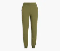 Cropped French terry track pants - Green
