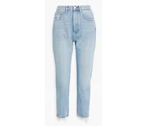 Lela distressed high-rise skinny jeans - Blue