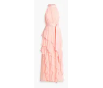 Alice Olivia - Emelia tiered ruffled silk-chiffon maxi dress - Pink