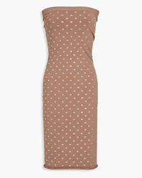 Alexander Wang Strapless crystal-embellished stretch-jersey dress - Brown Brown