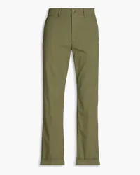 Slowear Incotex herringbone cotton-blend jacquard chinos - Green Green