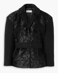 Dries van Noten Belted calf hair-paneled wool-blend coat - Black Black