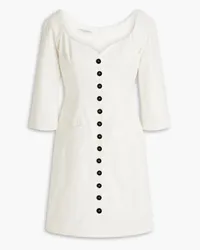 Philosophy Di Lorenzo Serafini Button-embellished cotton-blend grosgrain mini dress - White White