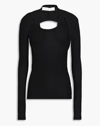 Dion Lee Convertible ribbed stretch-cotton jersey top - Black Black