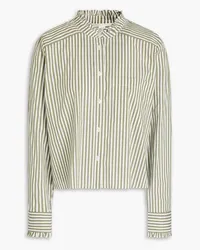 Veronica Beard Whitman striped cotton-blend poplin shirt - Green Green