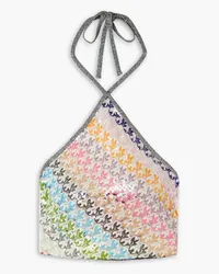 Missoni Mare striped metallic crochet-knit halterneck top - Multicolor Multicolor