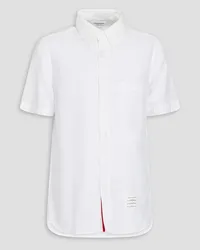 Thom Browne Cotton and linen-blend gauze shirt - White White