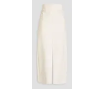 Leather midi skirt - White