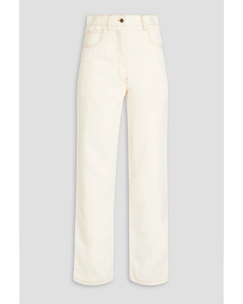 Giuliva Heritage Collection Dan silk and linen-blend straight-leg pants - White White