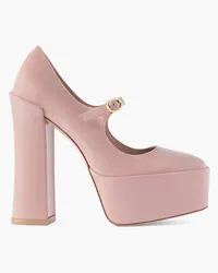 Stuart Weitzman Skyhigh patent-leather platform Mary Jane pumps - Pink Pink