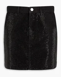 Frame Denim Crystal-embellished denim mini skirt - Black Black