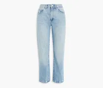 Emilie cropped high-rise straight-leg jeans - Blue