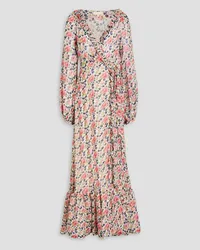 byTiMo Floral-print fil coupé georgette maxi wrap dress - Orange Orange