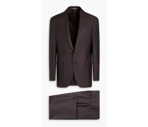 Mélange wool and silk-blend suit - Brown