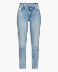 Frame Denim Distressed high-rise straight-leg jeans - Blue Blue