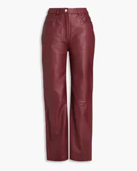 MUUBAA Leather straight-leg pants - Burgundy Burgundy