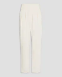 IRO Cropped pleated twill tapered pants - White White