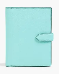 Smythson Panama textured-leather wallet - Blue Blue