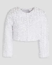 ROTATE Birger Christensen Cropped satin jacket - White White