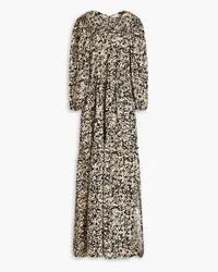 Mother of Pearl Misha ruched printed TENCEL™ Lyocell-crepe maxi dress - Animal print Animal