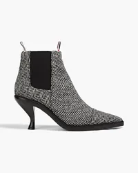 Thom Browne Herringbone tweed ankle boots - Black Black