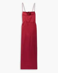 Reformation Frankie embellished silk-charmeuse maxi dress - Red Red