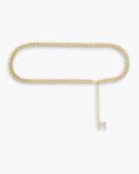 Magda Butrym Crystal-embellished gold-tone waist belt - Metallic Metallic