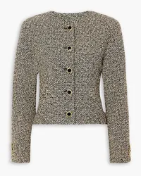 Alessandra Rich Sequin-embellished cotton-blend tweed jacket - Black Black