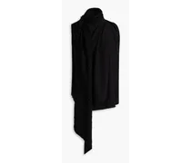 Tie-detailed silk top - Black