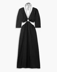 Mara Hoffman Shaina cutout cotton-poplin halterneck maxi dress - Black Black