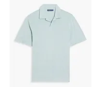 Faustino cotton, Lyocell and linen-blend terry polo shirt - Blue
