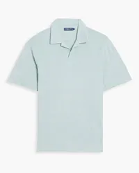 Frescobol Carioca Faustino cotton, Lyocell and linen-blend terry polo shirt - Blue Blue