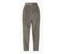 Cotton-corduroy tapered pants - Gray