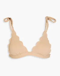 Marysia Broadway scalloped seersucker triangle bikini top - Neutral Neutral