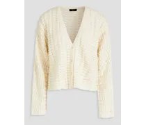 Hanlee pointelle-knit wool and cashmere-blend cardigan - White