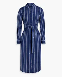 Derek Lam Striped cotton-blend poplin midi shirt dress - Blue Blue