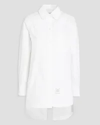 Thom Browne Asymmetric cotton-poplin shirt - White White