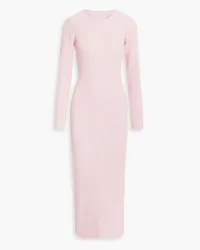 Olivia Rubin Cutout ribbed-knit midi dress - Pink Pink