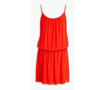 Silk crepe de chine mini dress - Red