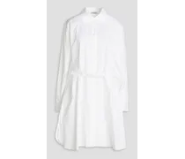 Cotton-poplin mini shirt dress - White