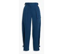 Cotton-blend twill cargo pants - Blue