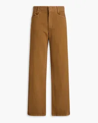 Vince Cotton, Lyocell and linen-blend twill straight-leg pants - Brown Brown