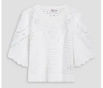 RED Valentino Broderie anglaise cotton top - White White