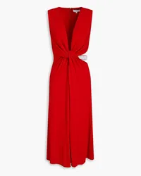 Halston Selena twist-front jersey dress - Red Red