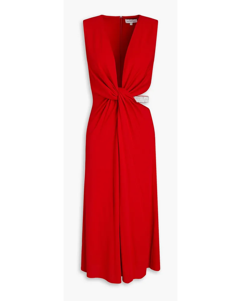 Selena twist-front jersey dress - Red