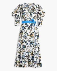 Diane von Furstenberg Annabeth wrap-effect printed cotton-poplin dress - Blue Blue