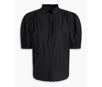 Jordan pleated cotton-poplin shirt - Black