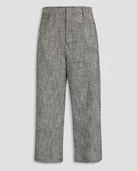 Rag & Bone Dylan cropped cotton-blend tweed straight-leg pants - Black Black